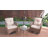 Melendy Wicker 2-Person Outdoor Conversation Set Seating Group with Swivel & Glider Chairs and Glass Top Side Table-1726138849