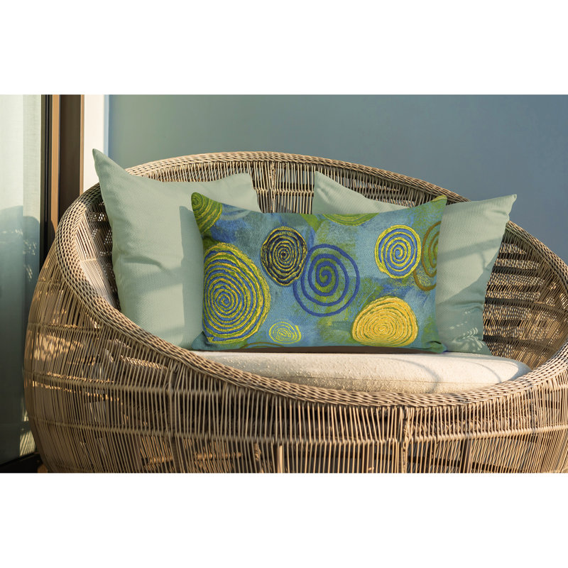  Graffiti Outdoor Rectangular Pillow Cover & Insert, Blue