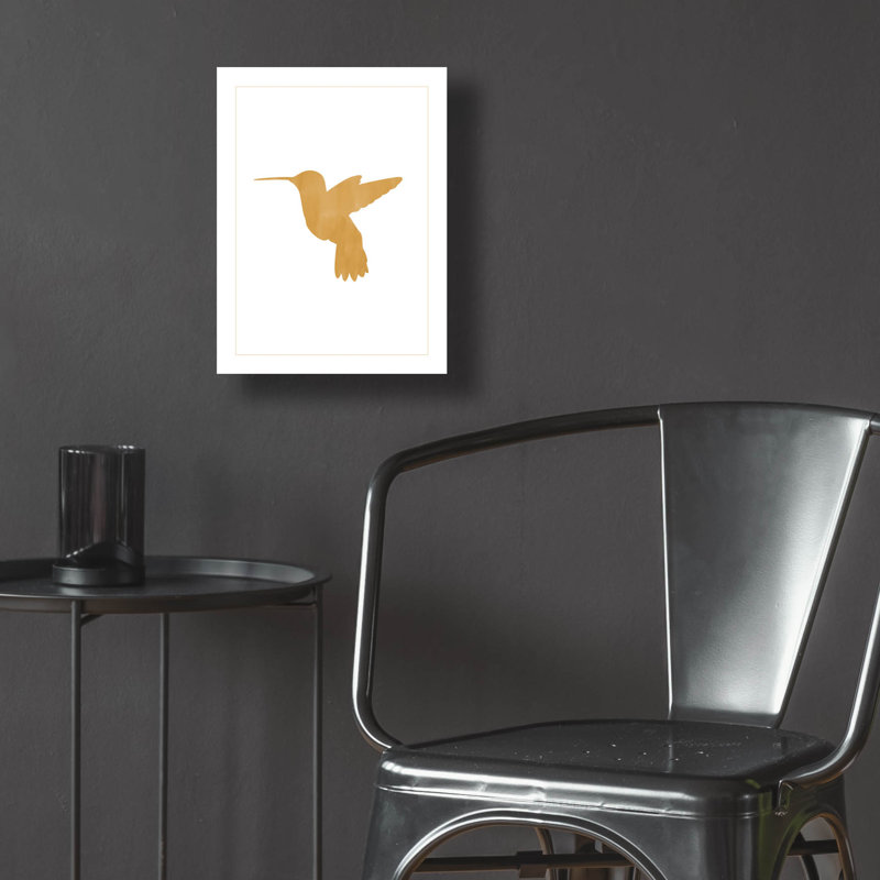 «Gold Hummingbird» par Erin Clark, art mural en verre acrylique, H 16 po x l 12 po x P 0,13 po