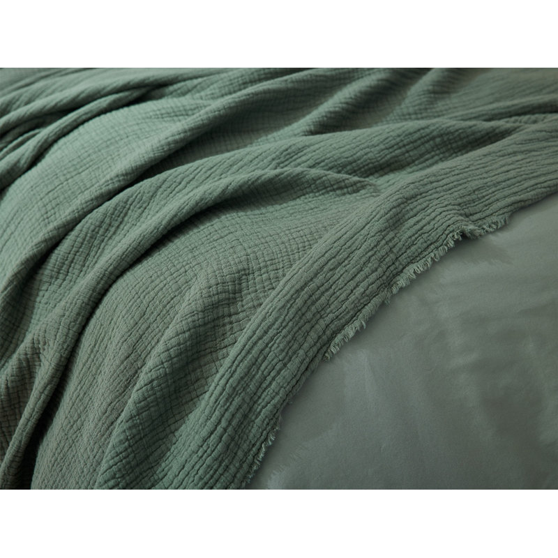 Juniper Organic Cotton Full/Queen Reversible Matelasse Throw