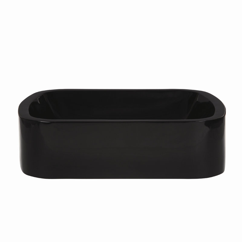 Lavabo de salle de bain vasque rectangulaire en plastique Lacee Incandescense, Obsidienne