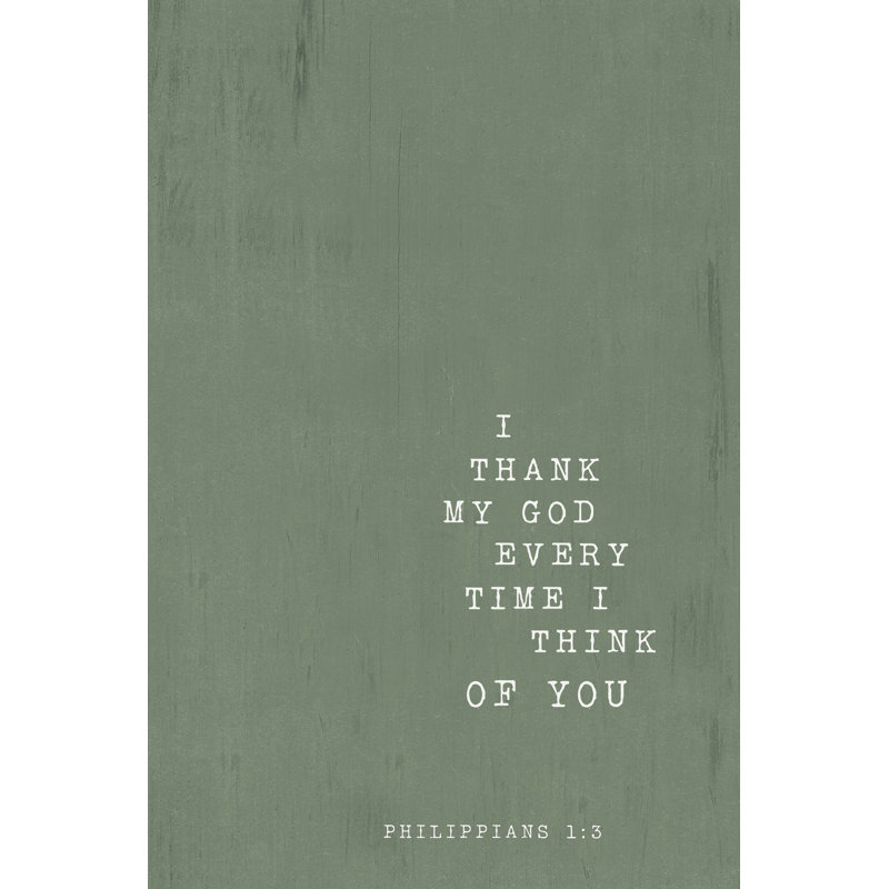 I Thank My God On Green - Wrapped Canvas Print, 91cm H x 61cm W x 3.8cm D