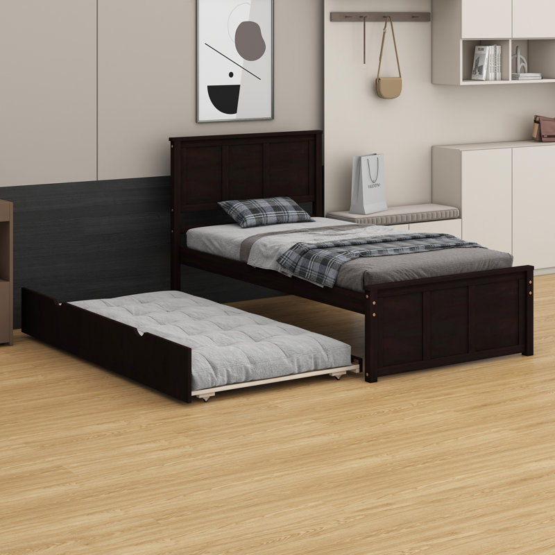 Platform Bed With Trundle Bed, Espresso