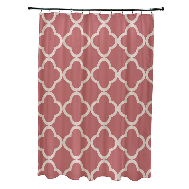 Rideau de douche simple Floral, Corail