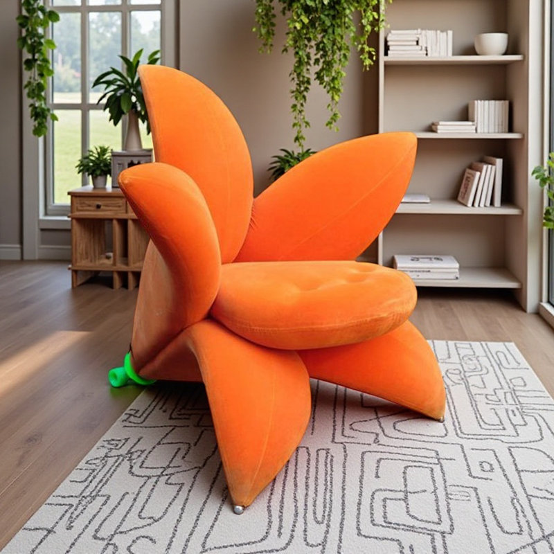 Simple and Creative Flower-Shaped Sofa Chair, Orange