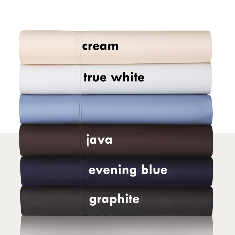 Modern Living 300 Thread Count 100% Cotton Sateen Sheet Set, Twin Flat Sheet + 1 Fitted Sheet + 1 Pillowcase, Graphite