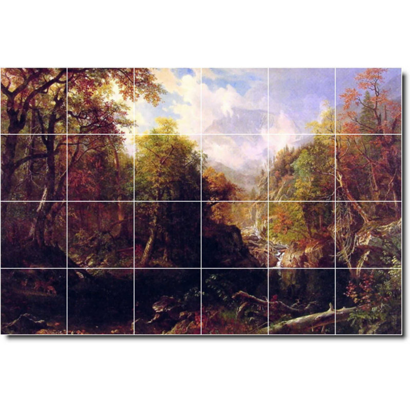 Carreau de céramique décorative 36 po x 24 po 6 po x 6 po, Paysage 542