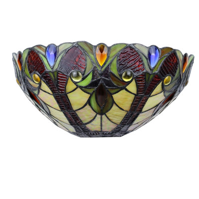  Applique murale 1 lumière Adia Victorian Tiffany-Syle en bronze foncé de 12 po de largeur