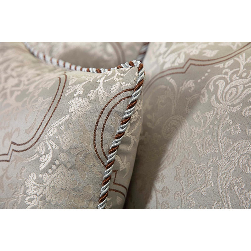 Noelle 7-Piece Floral Medallion Jacquard Comforter Set, King Comforter + 3 Throw Pillows