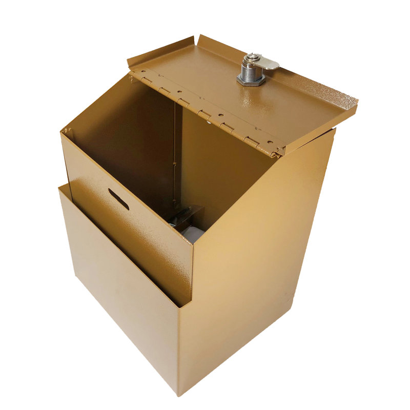 FixtureDisplays® Copper Box, Metal Donation Suggestion Key Drop 7" x 8.4" x 5.5" Express Checkout Comments sales lead box 11118-COPPER