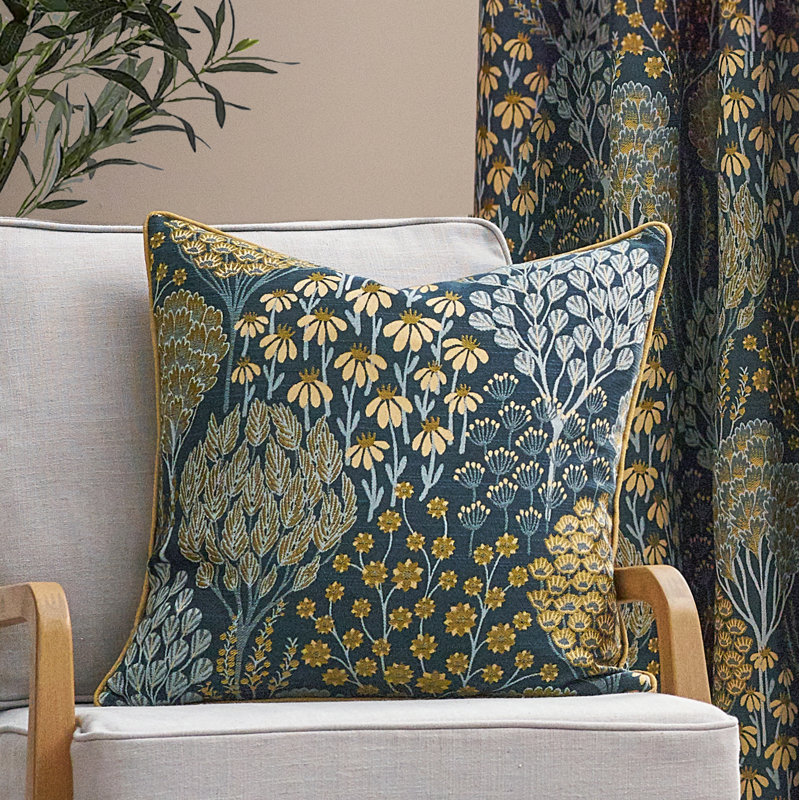 Amalee Floral Square Throw Cushion, Blue
