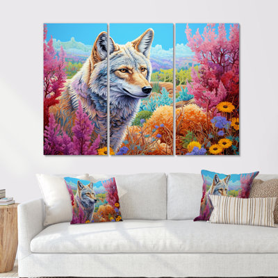 Native Coyote Horizon - Native American Wall Art Print Set
