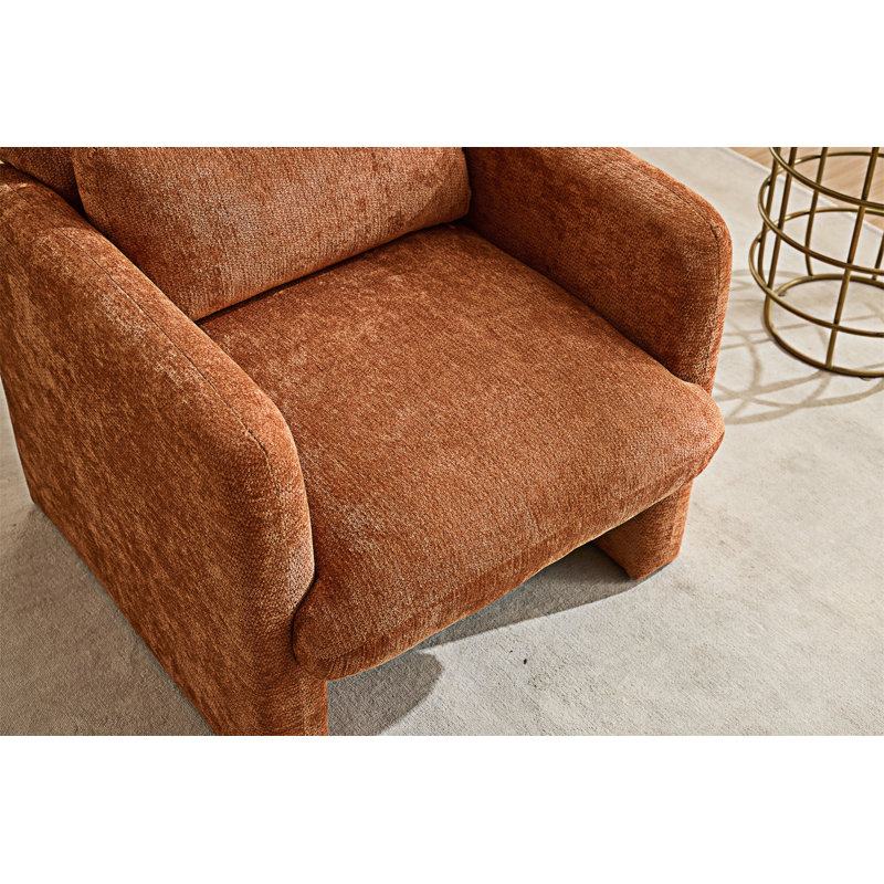 Fauteuil rembourré simple, Orange
