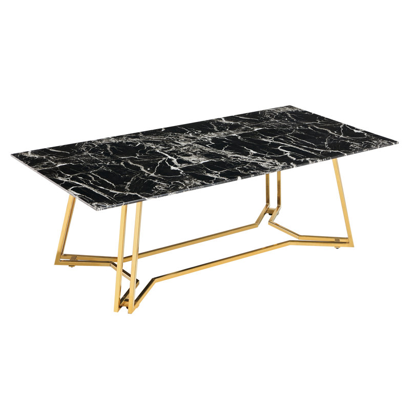 Aazil Frame Coffee Table, Black, Gold