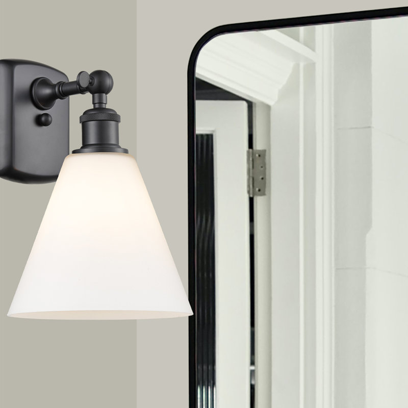 Shauna Armed Sconce, LED, Matte Black, Smoked Glass