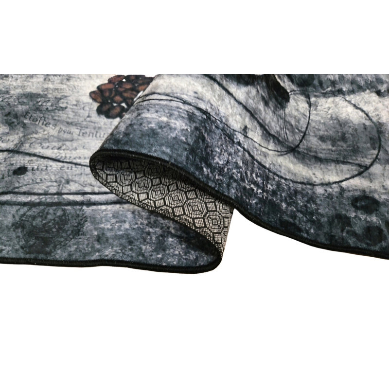 COFFEE kitchen rug, Rectangle 90 x 130cm, Grey