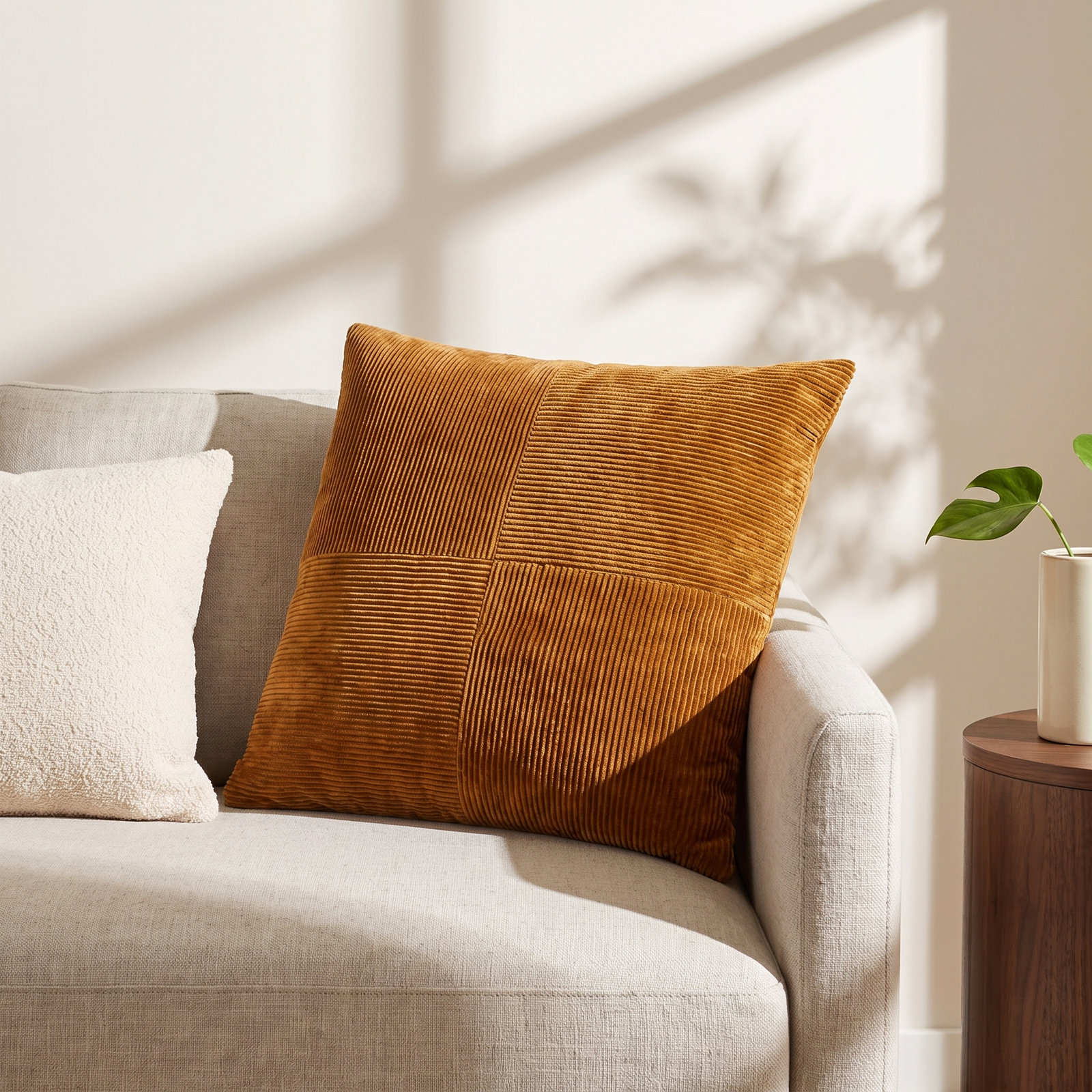 Selma Cotton Throw Pillow, 20" x 20", Brick Red