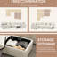 Lit modulaire surdimensionné en chenille surdimensionné de 117 * 90 po avec deux ports de charge, lampe de lecture réglable, panneau de table rabattable, rangement, 6 coussins, design pour le confort résidentiel et de type C, look,-426689963
