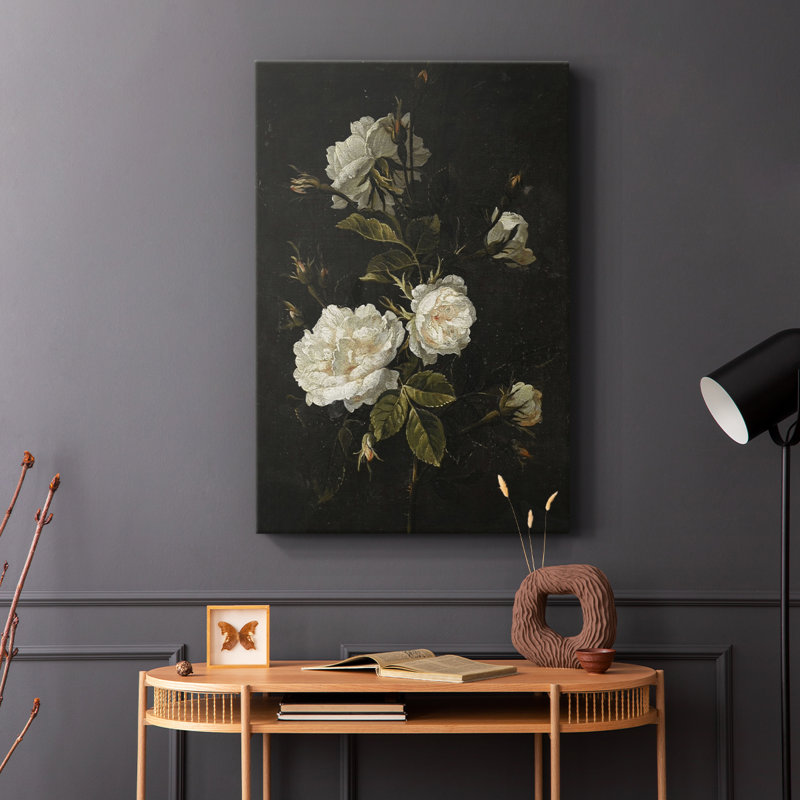 Impression florale rétro I - galerie Cavas, H 12 po x l 8 po
