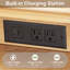 Table de chevet en bois avec station de charge, 3 tiroirs, ports USB et Type-C pour la chambre à coucher et le salon