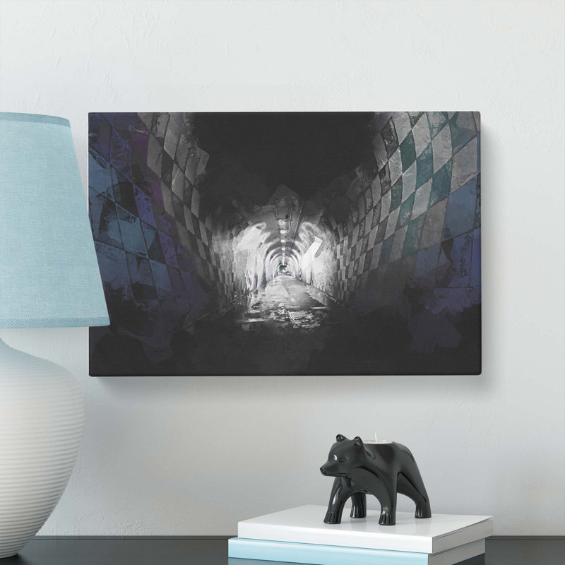 Tunnel Walkway In New York City In Abstract - Wrapped Canvas Painting, 35cm H x 50cm W x 3cm D