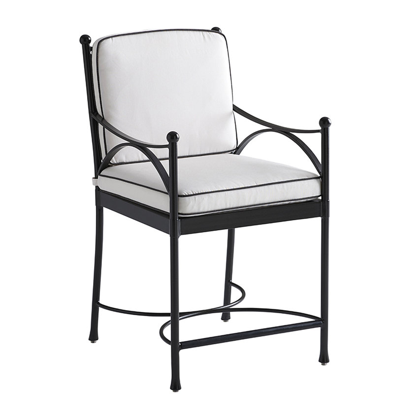 Pavlova Counter Stool, White Sunbrella®