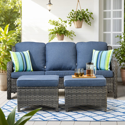 Peridot 72.83'' Wide Straight Patio Sofa with Cushions