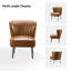 Chaise d'appoint capitonnée en similicuir de 26 po avec base en métal Euclid-59806075