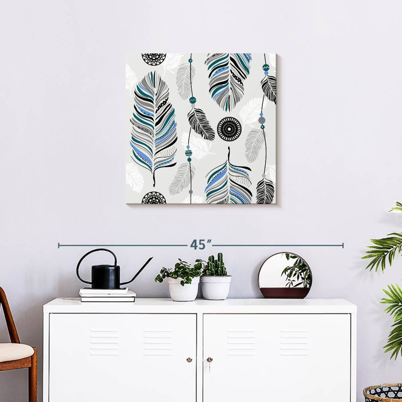 Feathers Pattern, 24" H x 24" W