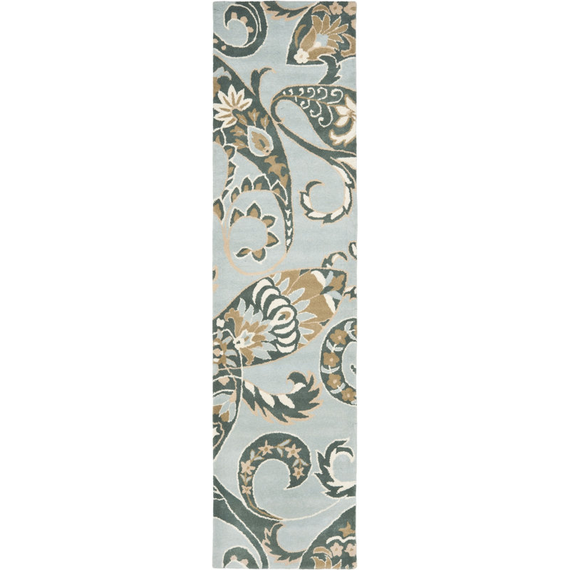 Matthews Hand Tufted Wool Floral Rug, Runner 2'3" x 9'