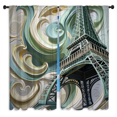Rideaux de fenêtre Tour Eiffel obscurcissant et obscurcissant - 2 panneaux