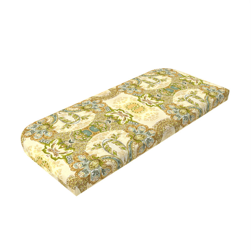 Indoor/Outdoor Bench Loveseat Cushion, Blue/Brown/Green/Yellow/Tan
