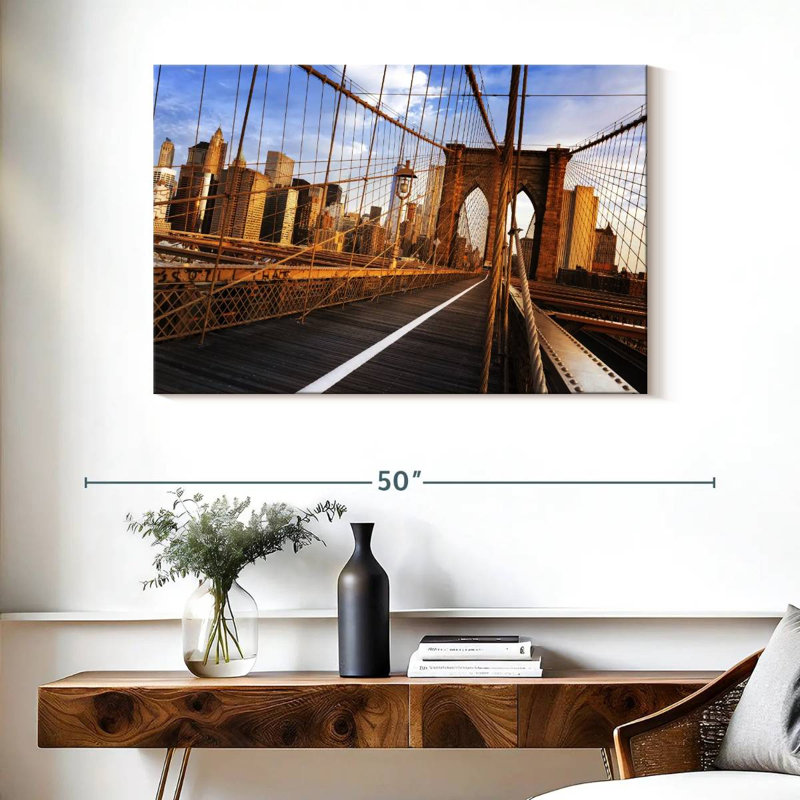 Ravi célèbre pont de Brooklyn, NY, H 26 po x l 39 po
