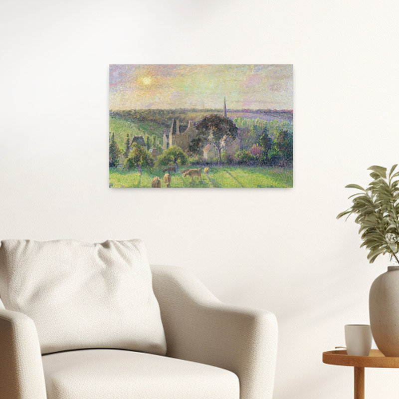 The Church And Farm Of Eragny, 1895 Abstract Contemporary Wall Art Print, 40.64cm H x 60.96cm W