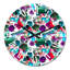 Horloge murale rouge à motifs organiques rouges et verts-5161429