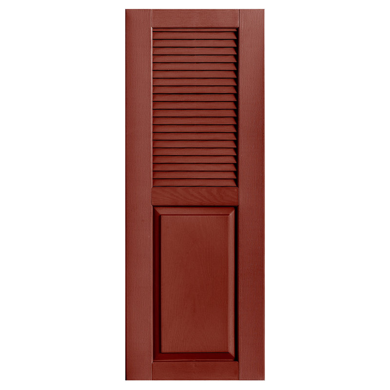 Combinaison droite à persiennes combinées, 75 po, 15 po, Rouge