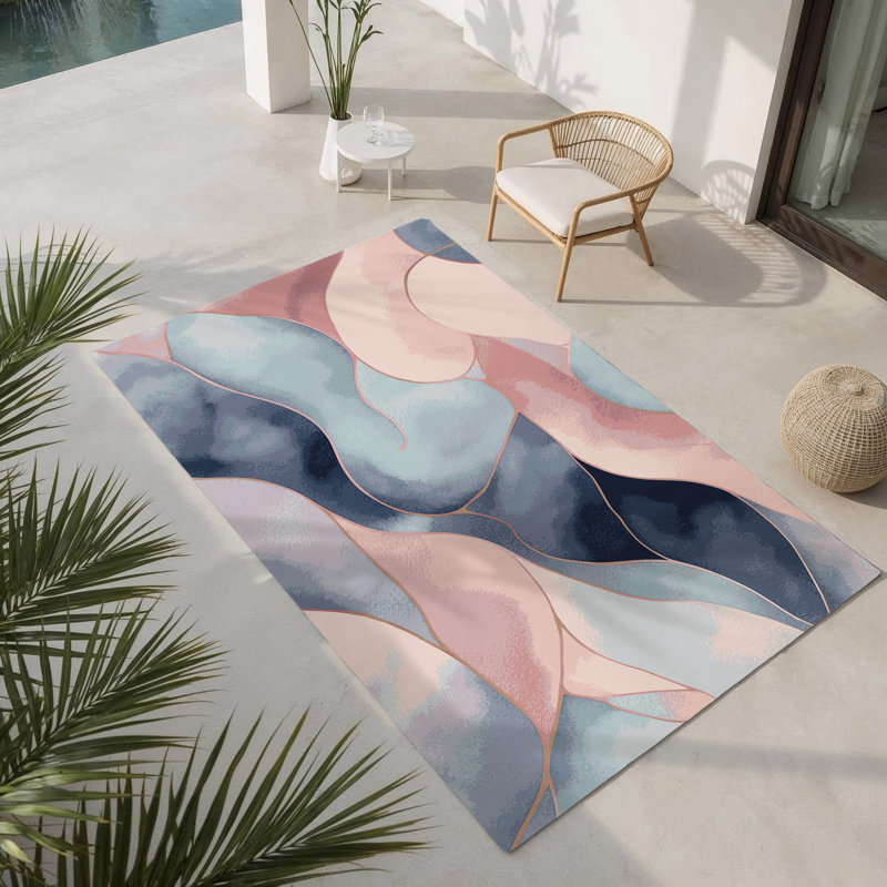 Lilac Shore Indoor And Outdoor Area Rug, Rectangle 3' x 5'