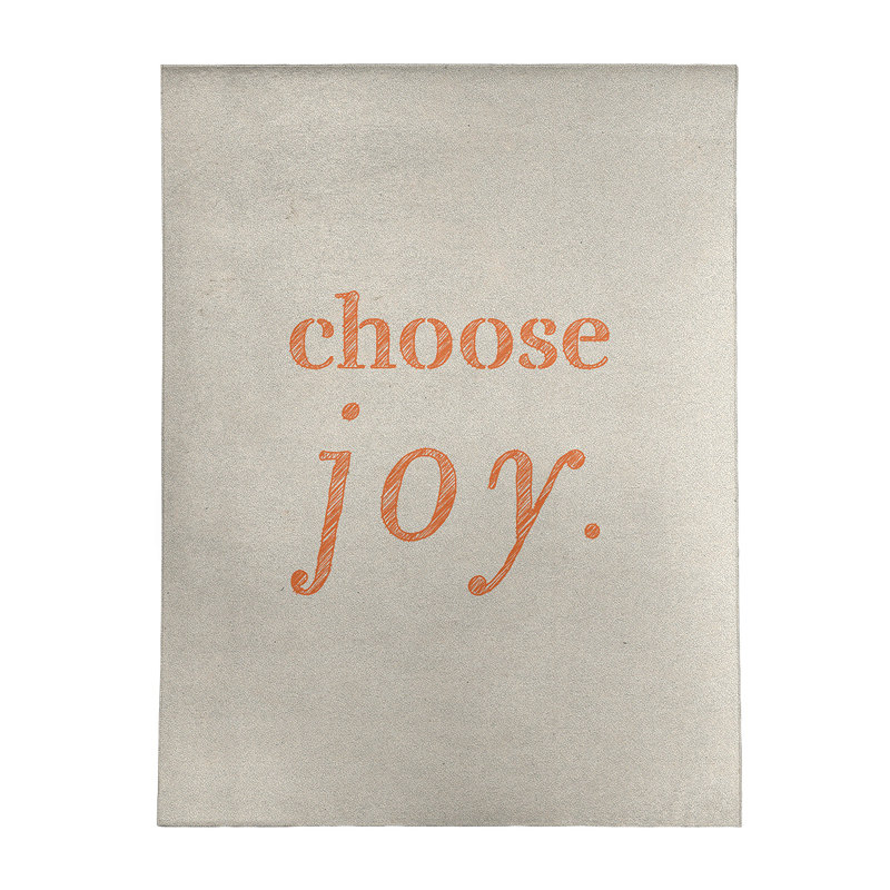 Tapis en polyester à citation manuscrite choose joy, Rectangle 9 pi x 12 pi
