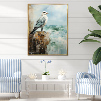 «Coastal Seabird - Coastal Beach Sand», art mural sur toile