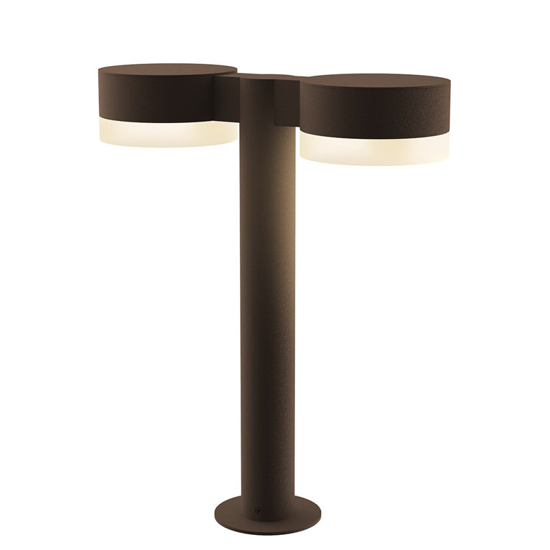 Reals Integrated LED Metal Bollard Light, Bronze, 16" H x 5" W x 13.5" D