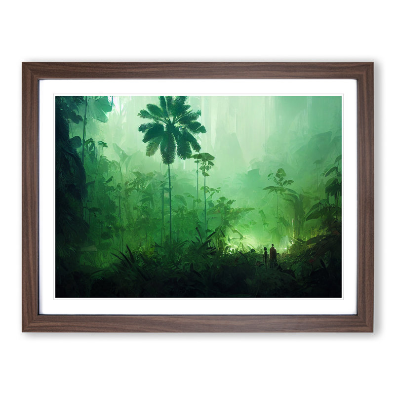 Jungle Forest - Framed Print, 46cm H x 64cm W x 2cm D, Walnut