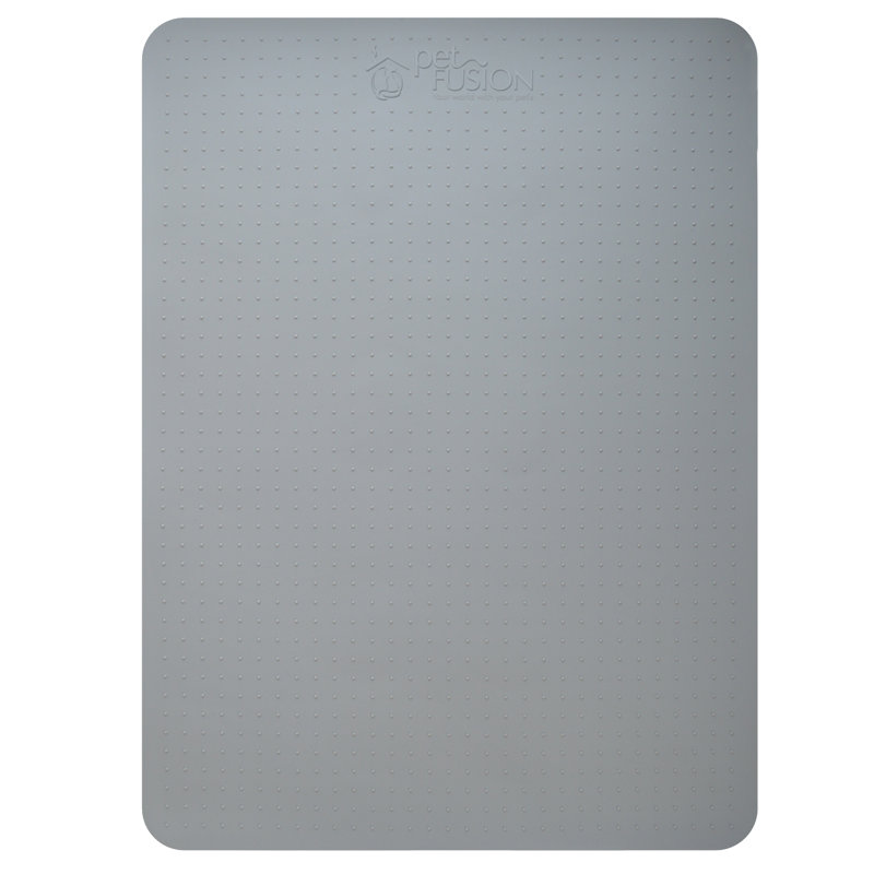 Large Gray Silicone Cat Litter Mat with Raised Lip