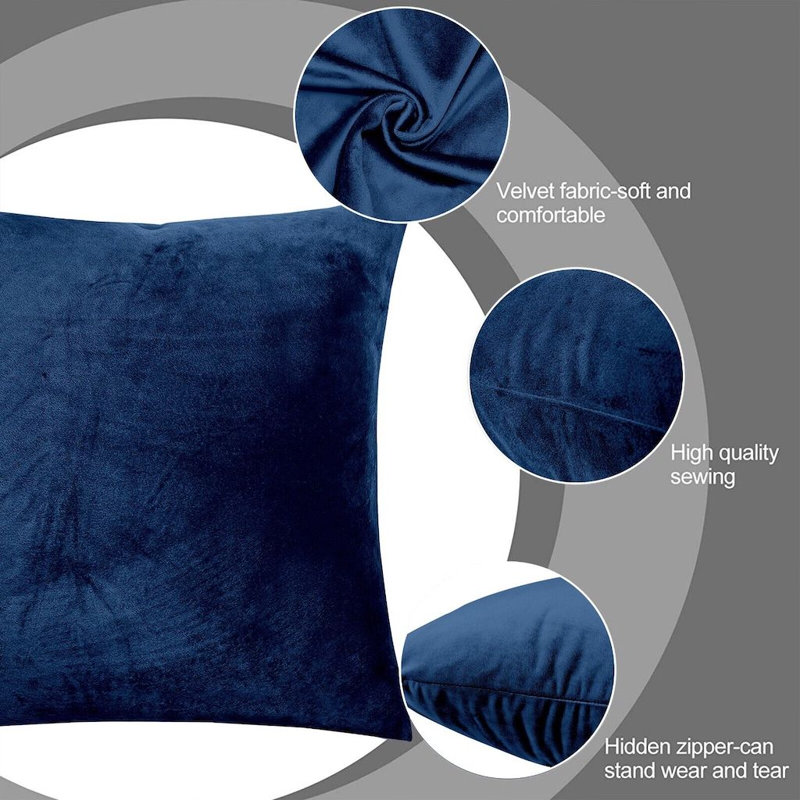 Nayelee Square Cushion Cover, Blue