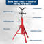 Heavy Duty V-Head Pipe Jack Stand - Adjustable Height 20-37 Inches - 2500 lbs Capacity - Fits 1/2" to 12" Pipes - Robust Folding Steel Construction