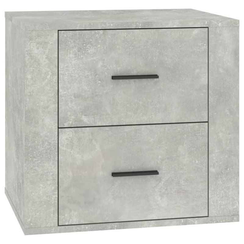 50cm W Manufactured Wood Bedside Table, Concrete grey