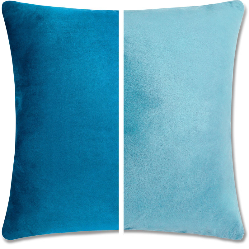 2 pièces luxueuses en duvet carré haut de gamme, Plume, Bleu Rodeo, 18 po x 18 po