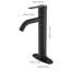 Robinet de lavabo de salle de bain en acier inoxydable à fixation sur comptoir noir mat - Trou à poignée simple-122075639