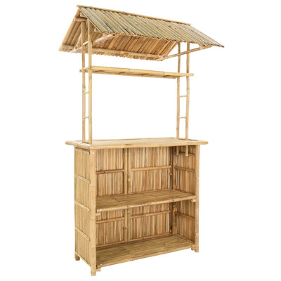 Table de bar d'extérieur vidaXL naturel en bambou 45,28 x 37,40 x 84,25 po