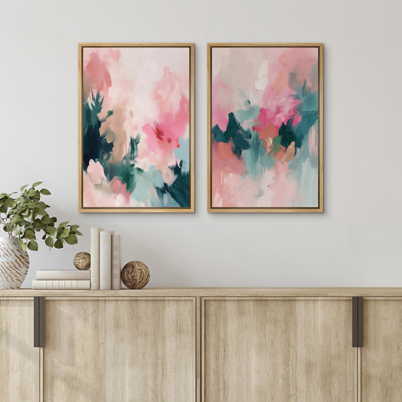 "Œuvre d'art moderne encadrée", H 24 po x l 32 po, Encadré naturel