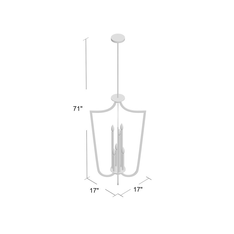Alejandre 6 - Light Lantern Geometric Chandelier, Aged  Bronze